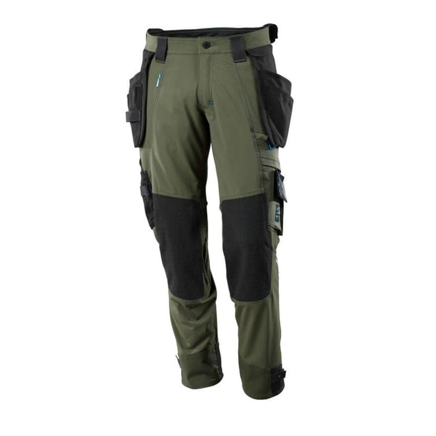 Mascot Moss Green Trousers with Kneepad and Holster Pockets - 90C62 (L35W46.5)