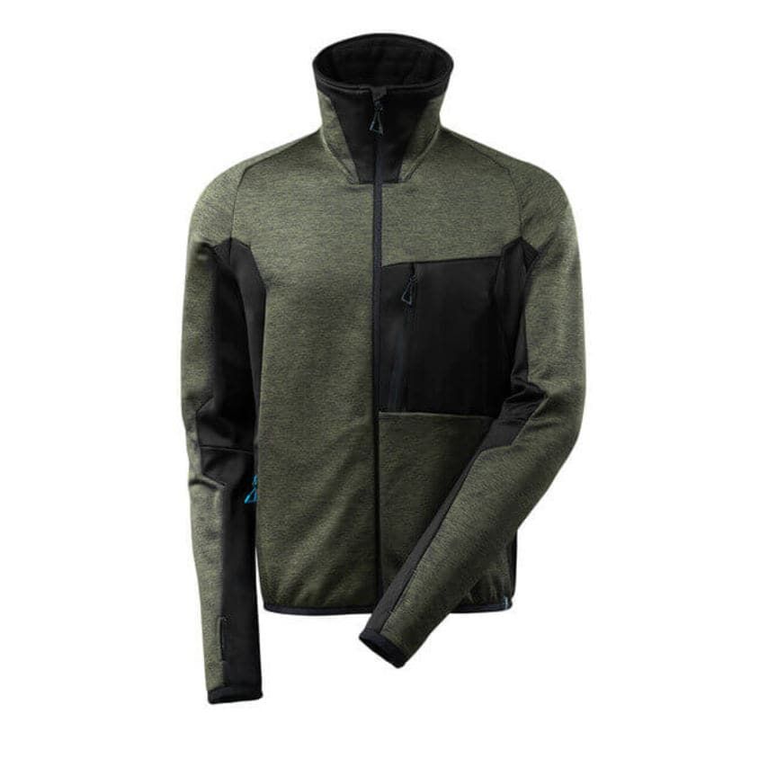 Mascot Moss Green/Black Fleece Jumper with Zipper - Medium