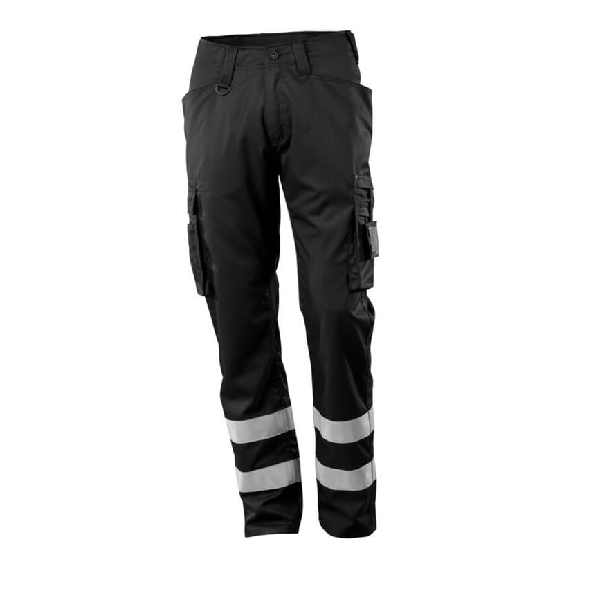 Mascot Service Trousers with Reflective Tape - Black 90C51 (L35W35.5)