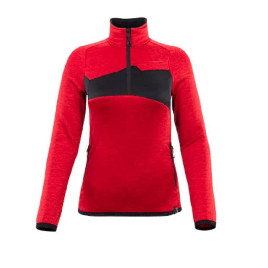 Mascot Women's Fleece Jumper with Half ZIP - Traffic Red/Black - XS