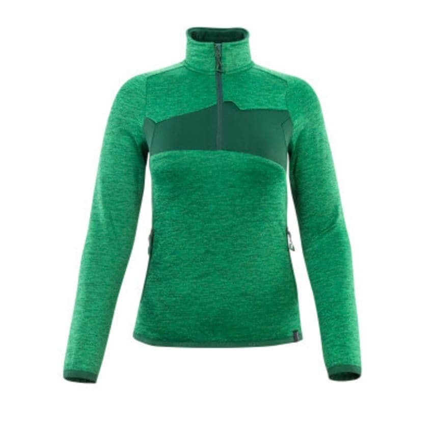 Mascot Women's Fleece Jumper with Half ZIP - Grass Green/Green - Large