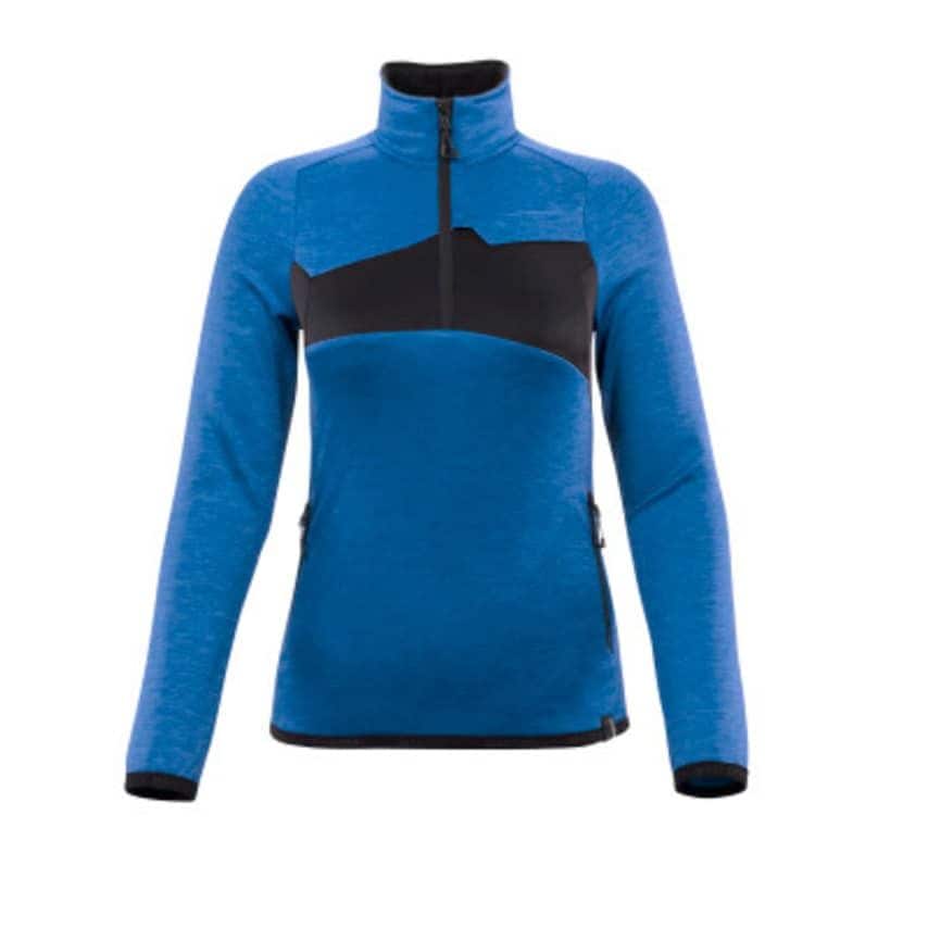 Mascot Women's Fleece Jumper with Half ZIP - Azure Blue/Dark Navy - Medium
