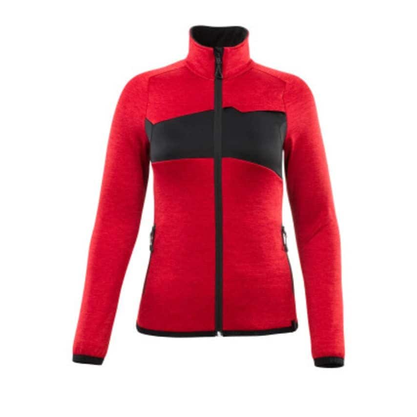 Mascot Women's Fleece Jumper with Zipper - Traffic Red/Black - Small
