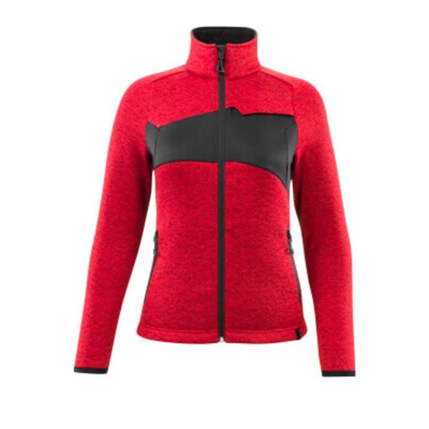 Mascot Women's Knitted Jumper with Zipper - Traffic Red/Black - XL