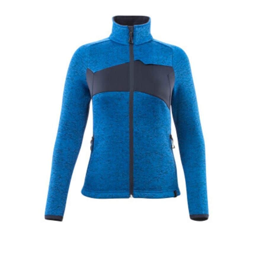 Mascot Women's Knitted Jumper with Zipper - Azure Blue/Dark Navy - Small