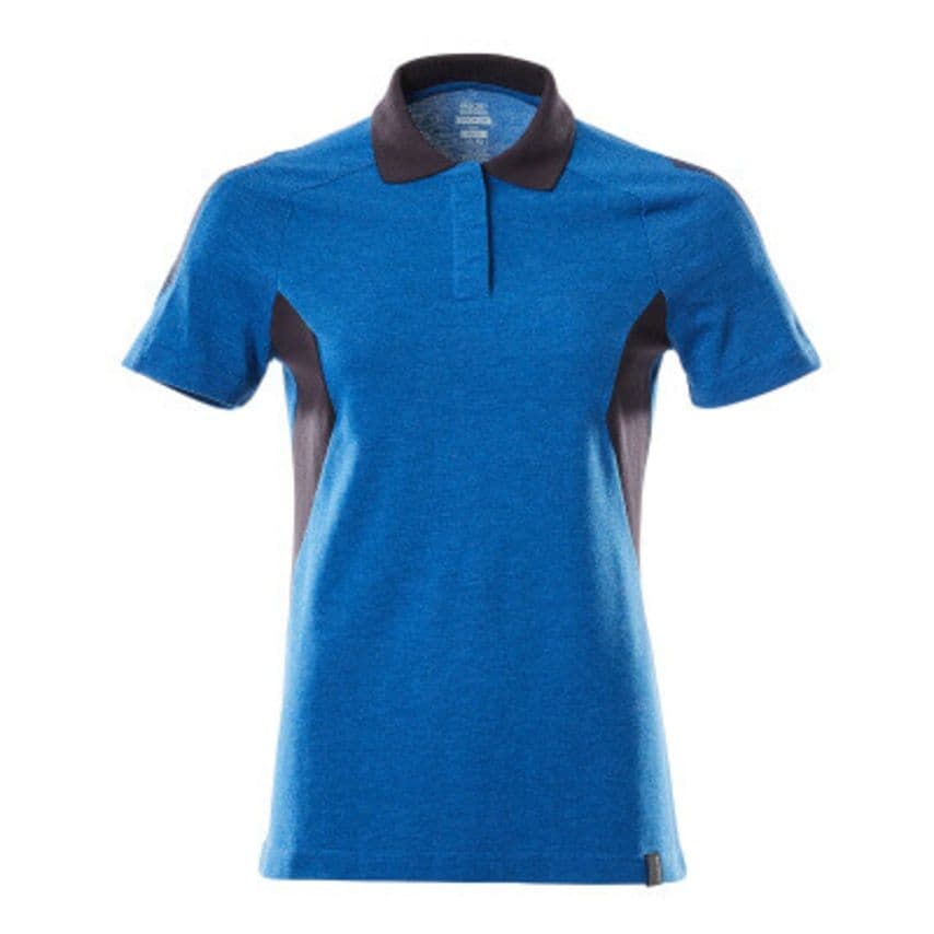 Mascot Ladies Polo Shirt - Azure Blue/Dark Navy - Small