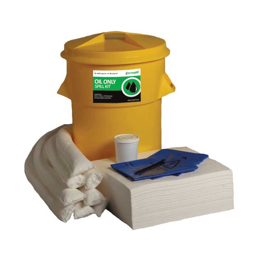 Ecospill 90L Oil Only Spill - Response Kit -CIRCULAR PE Bin - H1270090