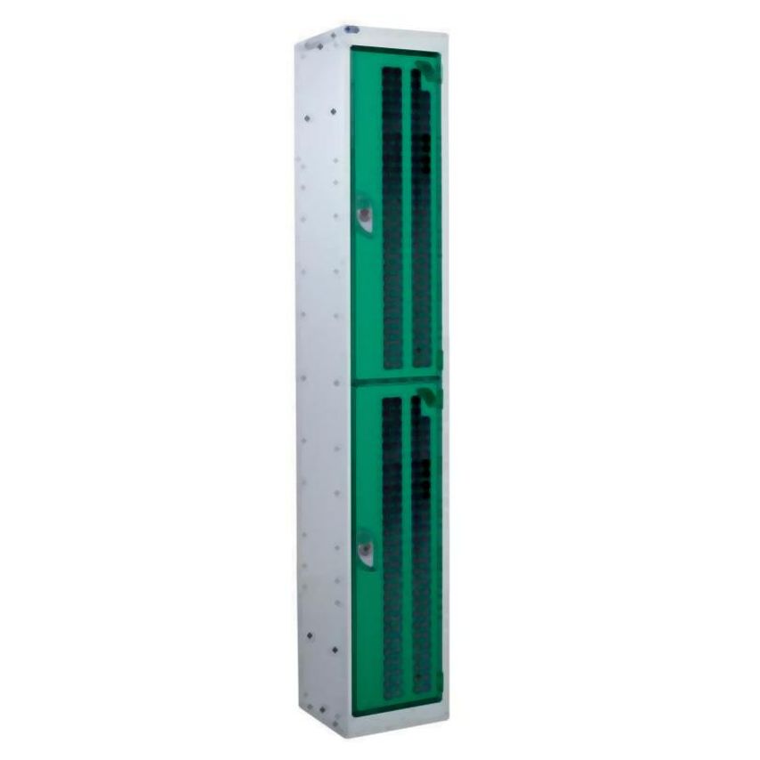 QMP Spectrum School Locker 1365.300.300 - 2 Compartment - Guava Green Doors