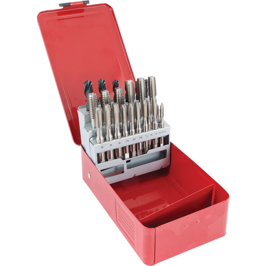 Sherwood Set OF 24 Hss Bsw Drills & Taps 3/16" - 1/2"