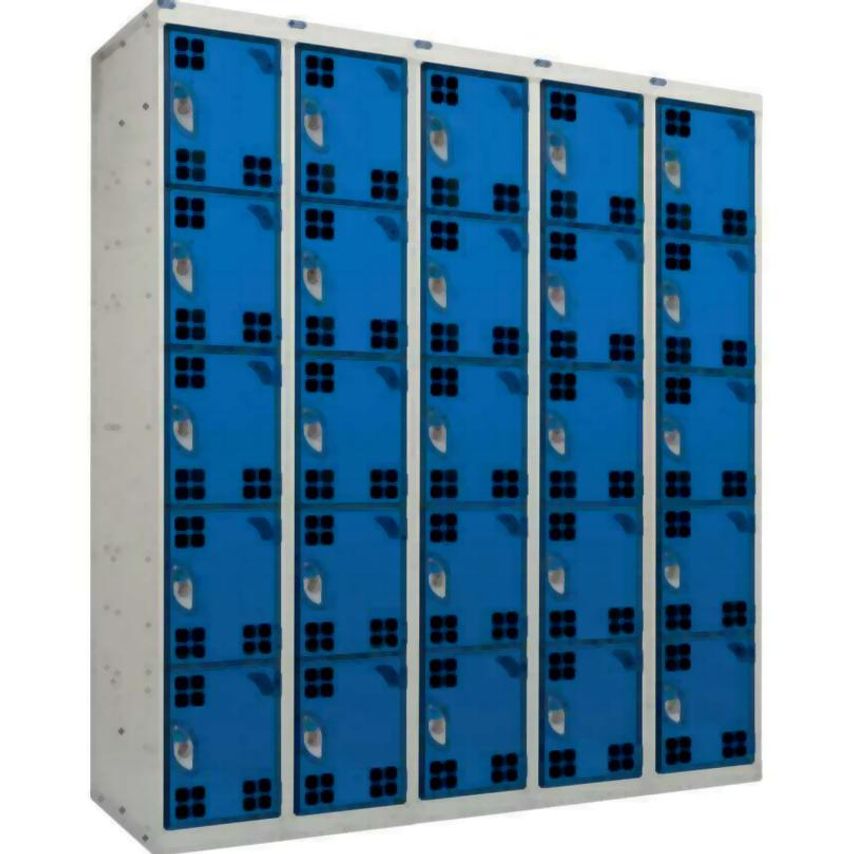 QMP Laptop Charging Locker 1000.500.500 - 8 Tiers, 8 Doors - Light Grey Doors