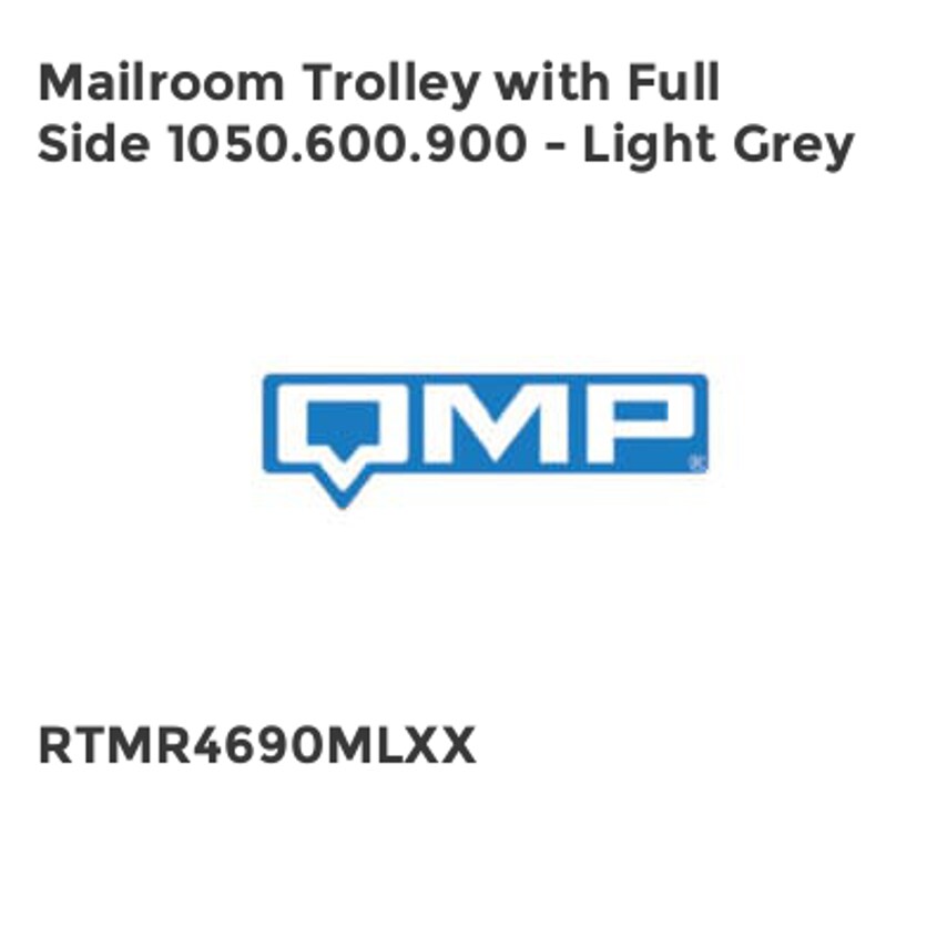 Mailroom Trolleys With Full Side, Light Grey