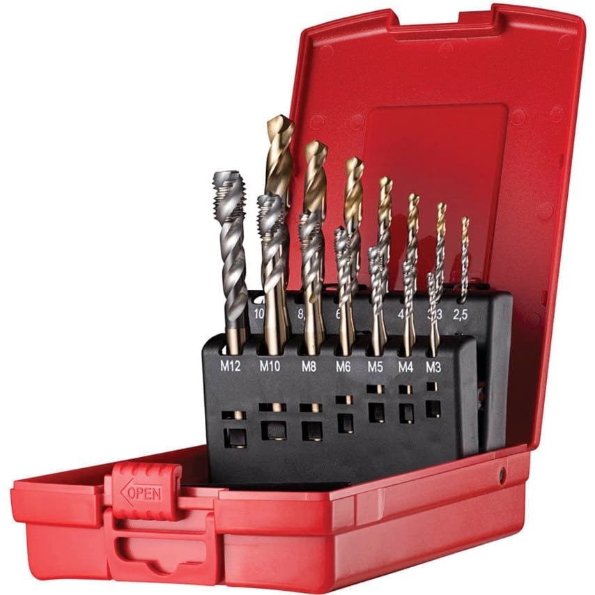 Dormer L114301 M3-M12 HSS 14PC Sp/Pt Tap & Drill Set