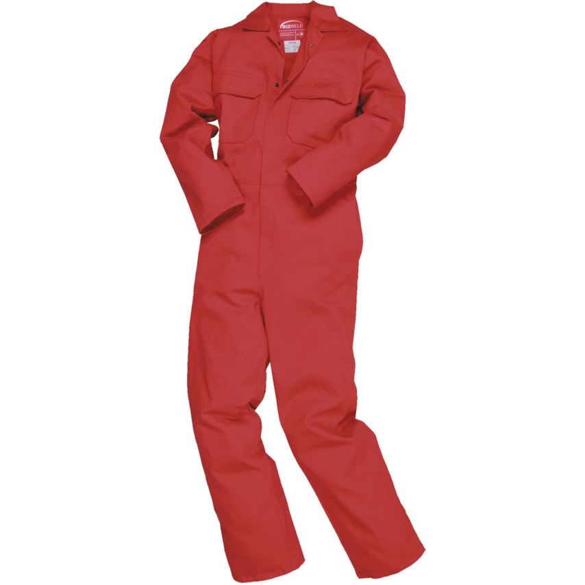 Portwest BIZ1 Bizweld Flame Resistant Coverall/Boiler Suit Red (M) Regular Leg
