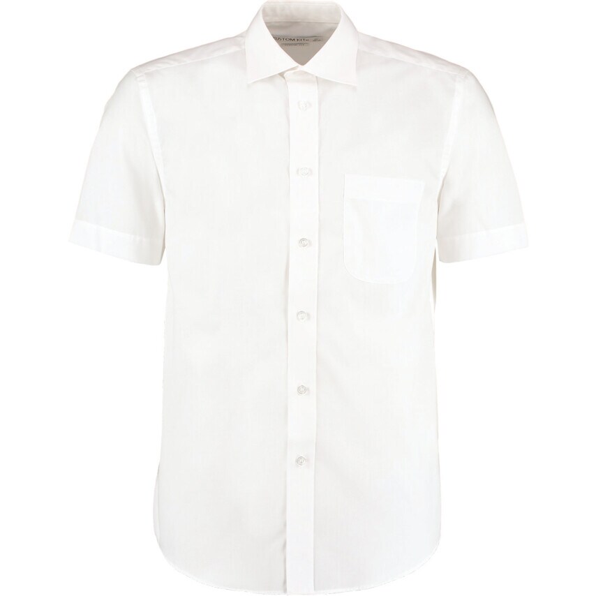 Kustom Kit KK102 Men's 18in Short Sleeve White Oxford Shirt