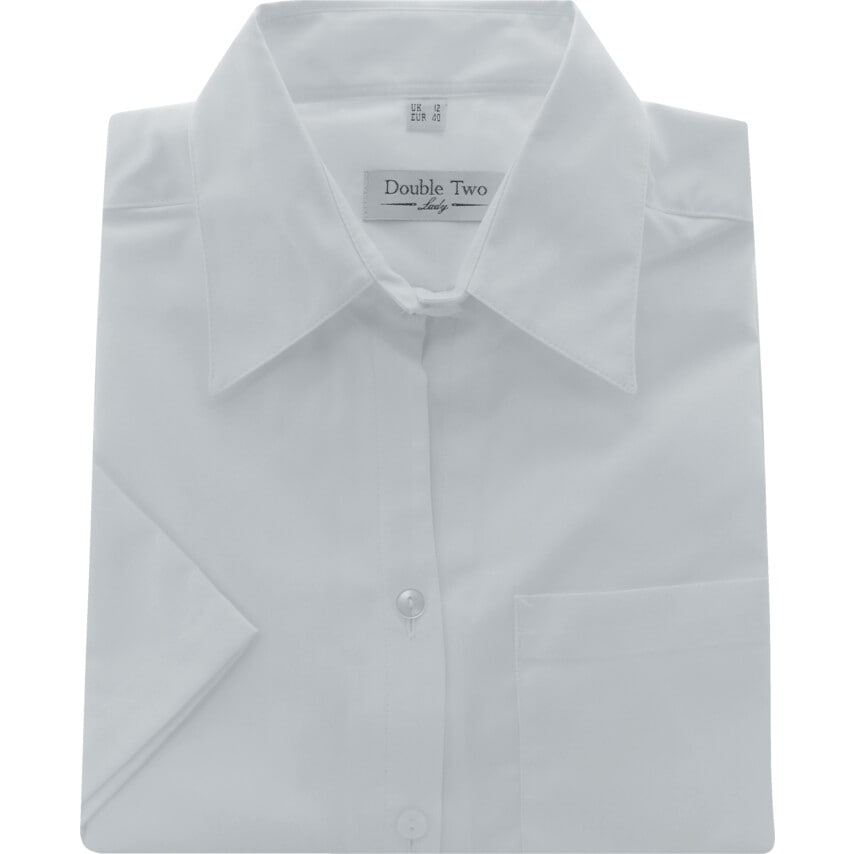 Double Two Women's Size 16 Short Sleeve White Oxford Shirt