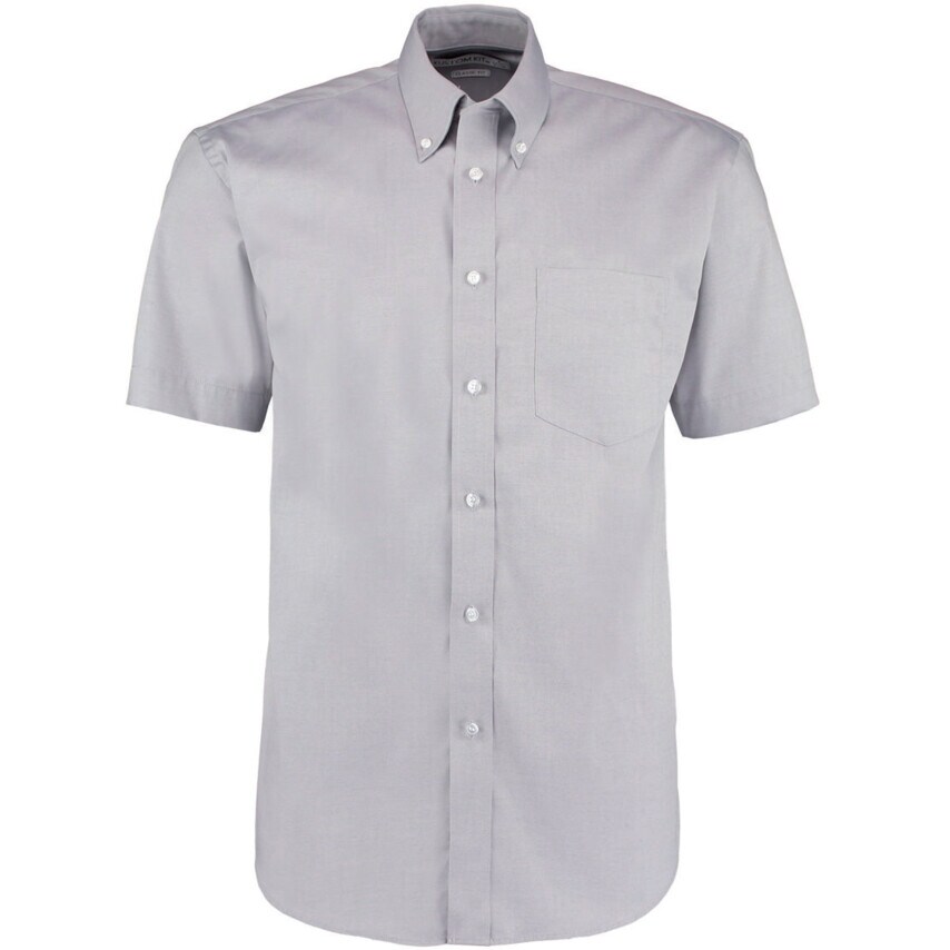 Kustom Kit KK109 Men's 16.5in Short Sleeve Silver Grey Oxford Shirt- you get 6