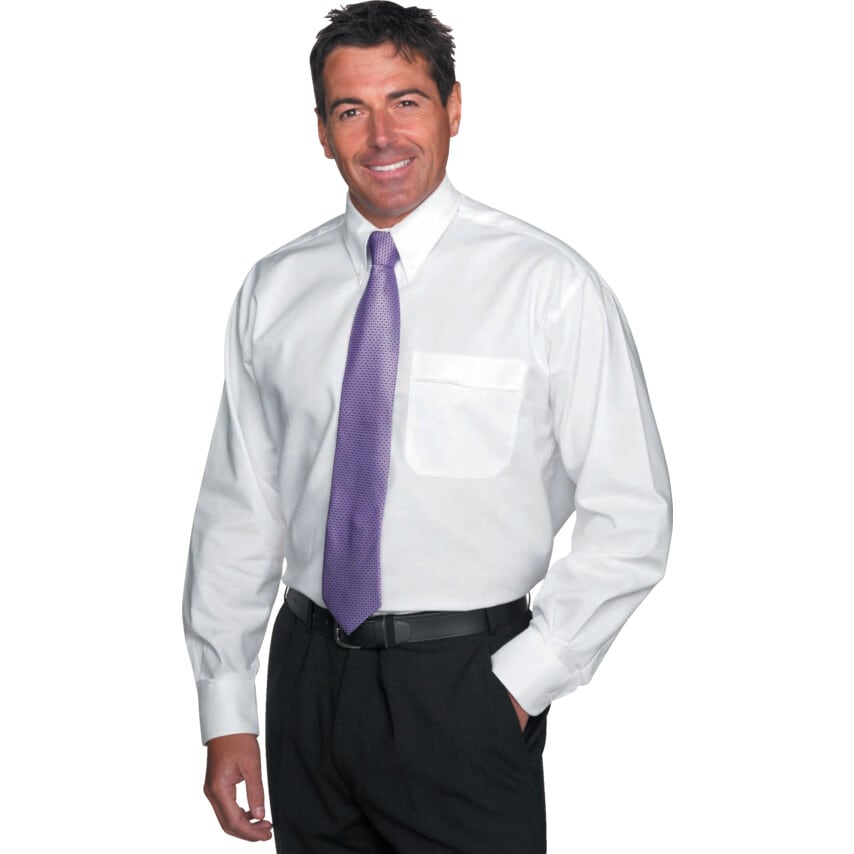 Double Two Men's 14.5in Long Sleeve White Oxford Shirt