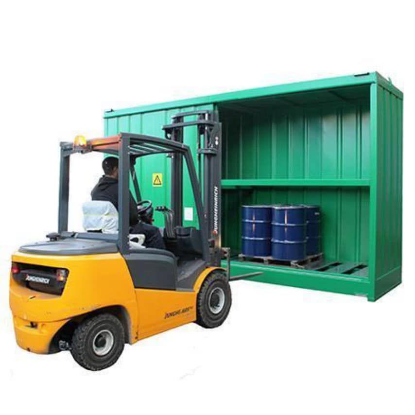 Empteezy 32 x 205L or 8 x 1000L Fully Enclosed Steel Bunded Store
