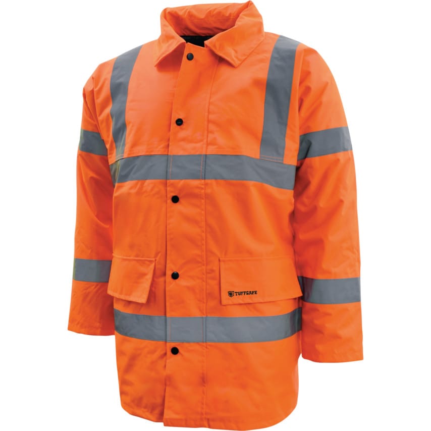 Shop Tuffsafe Hivis 2XL Orange Waterproof Coat CL3 Safety, Clothing