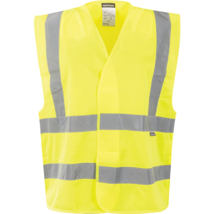 Shop Portwest C470 Small/Medium Hivis Yellow Vest High Visibility