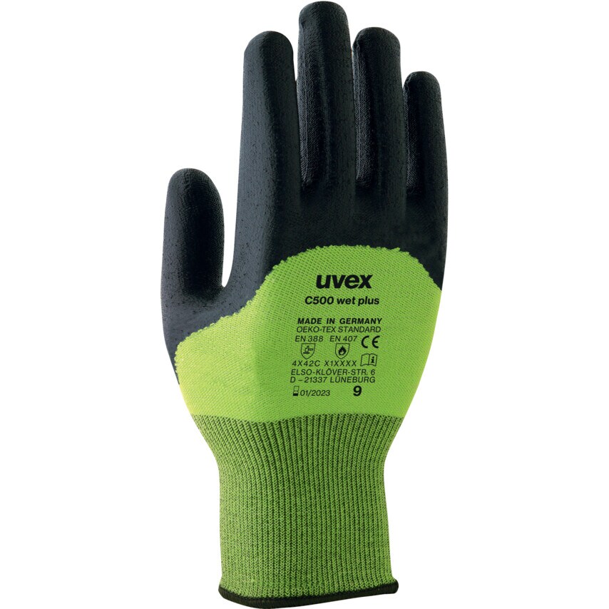 uvex Cut Resistant Gloves, HPE Coated, Lime/Anthracite, Size 11- you get 10
