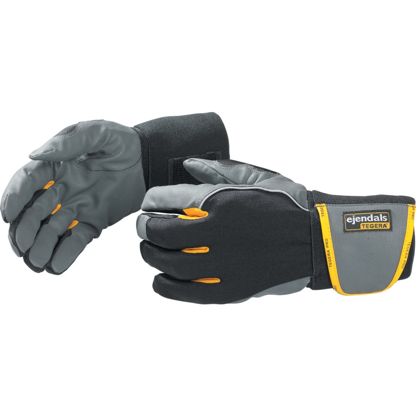Ejendals 9195 Tegera Pro Palm-side Coated Black/Grey Gloves - Size 9- you get 6