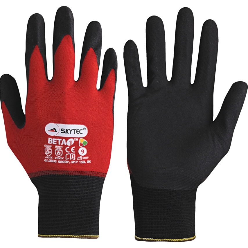 Skytec Nitrile Coated Gloves, Mechanical Hazard, B at Zoro