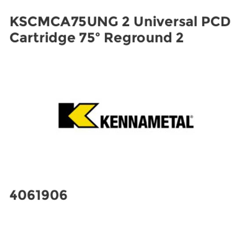 Kennametal KSCMCA75UNG 2 Universal PCD Cartridge 75 Reground 2