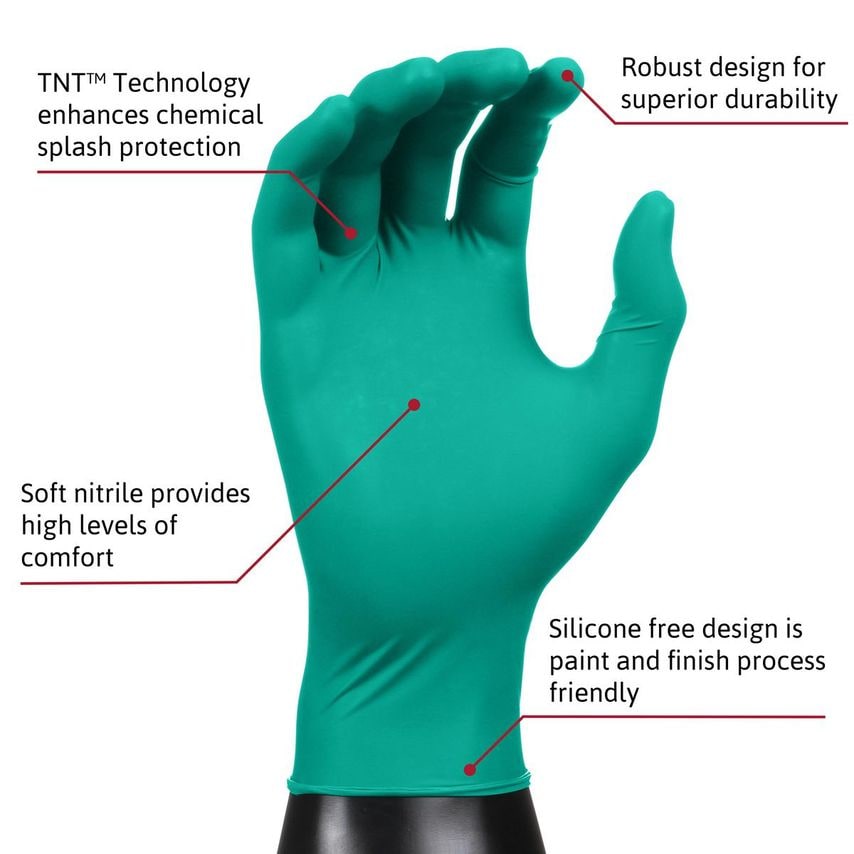 Ansell TouchNTuff 92600 Disposable Nitrile Gloves at Zoro