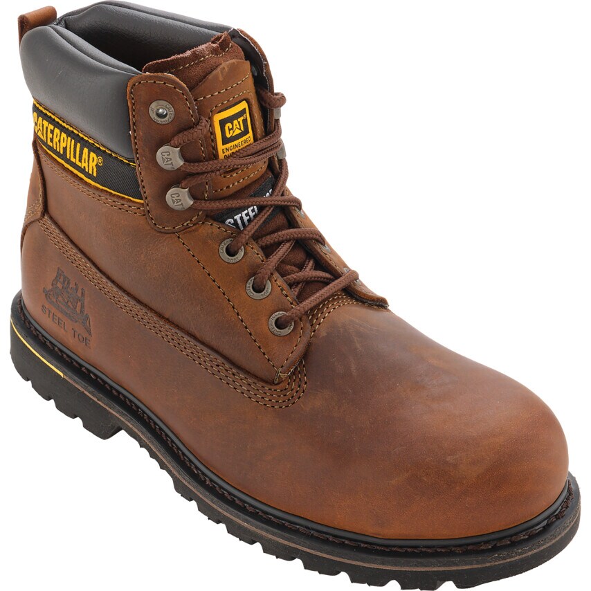 CAT 7041 Holton/T Mens Brown Safety Boots - Size 7