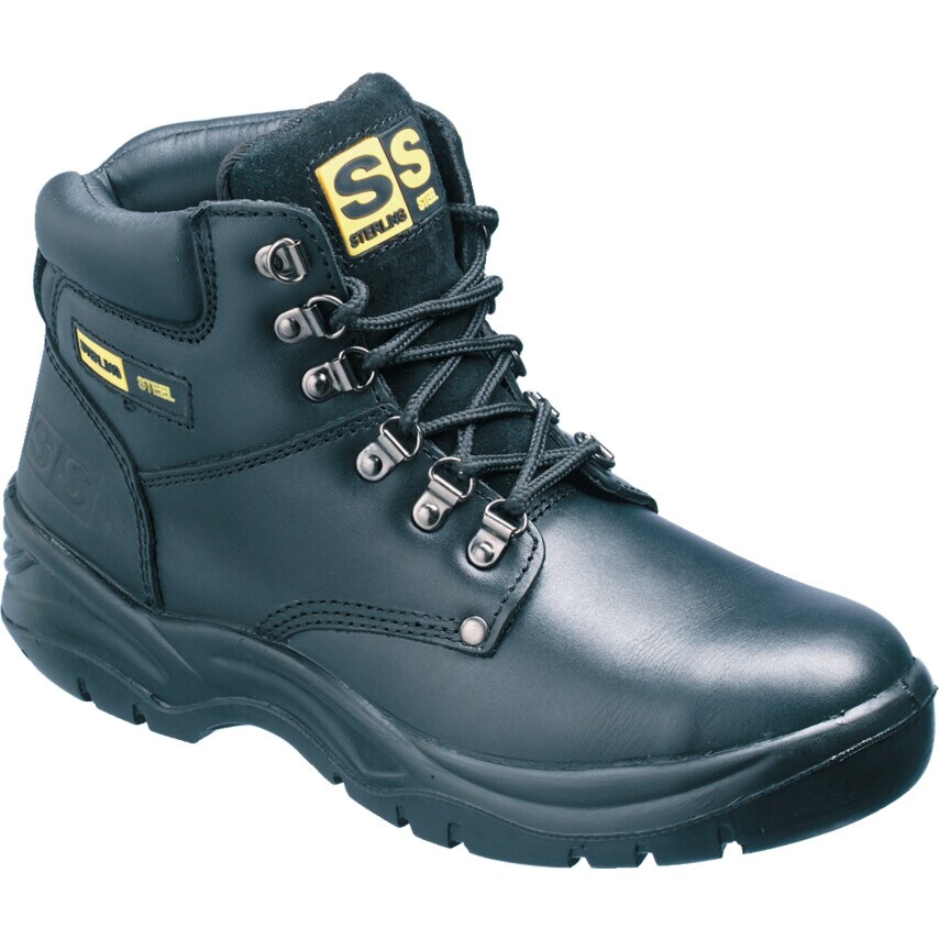 Sterling Steel SS806SM Black Hiker Safety Boots - Size 8