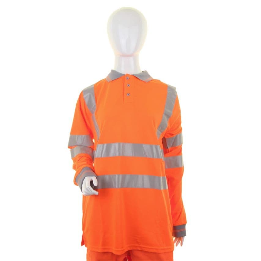 Beeswift LADIES HIVIZ OR L/S POLO MED