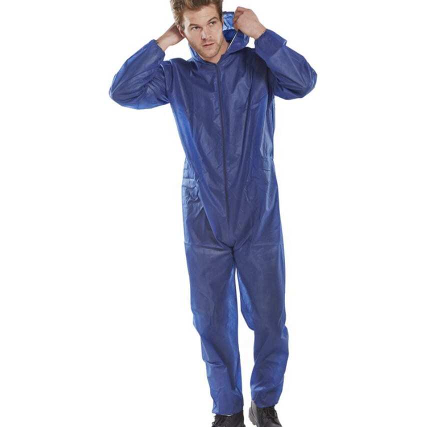 Beeswift Poly Prop Disposable Boilersuit Blue - Size M- you get 100