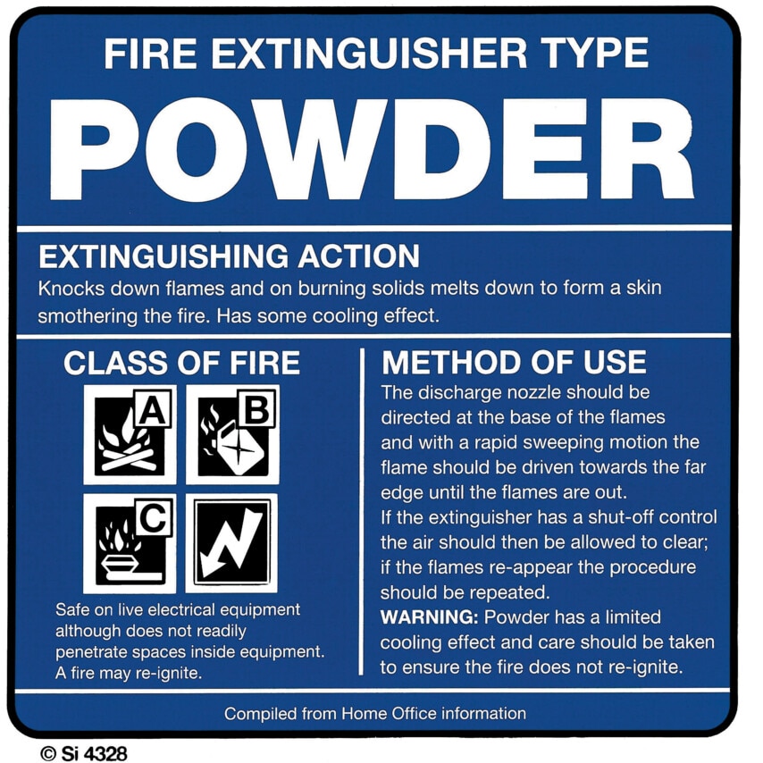 Identilabel S/Il/P Dry Powder Extinguishant Label