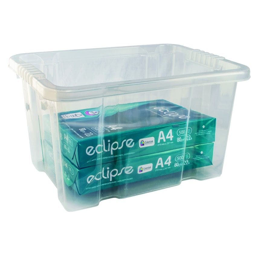 Topstore 24L Clear Storage Boxes Without Lids Pa at Zoro