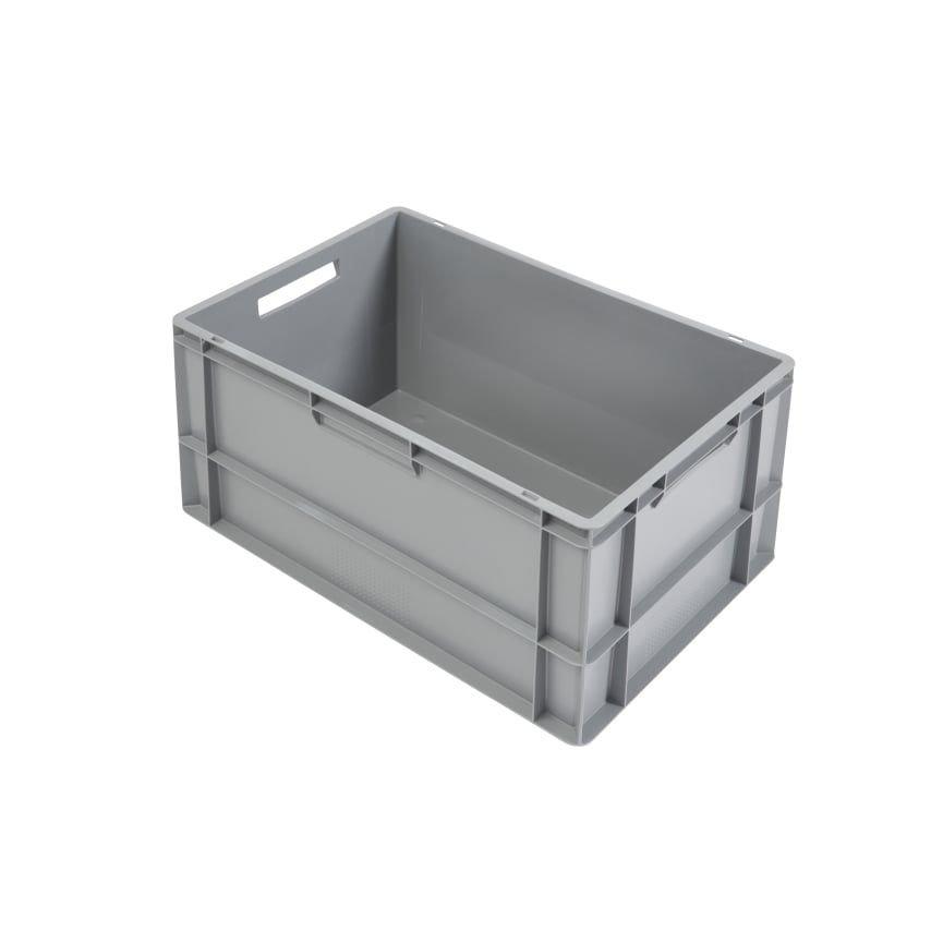 Topstore 60L Euro Container - Grey - 600mm x 400mm x 320mm, Pack of 2