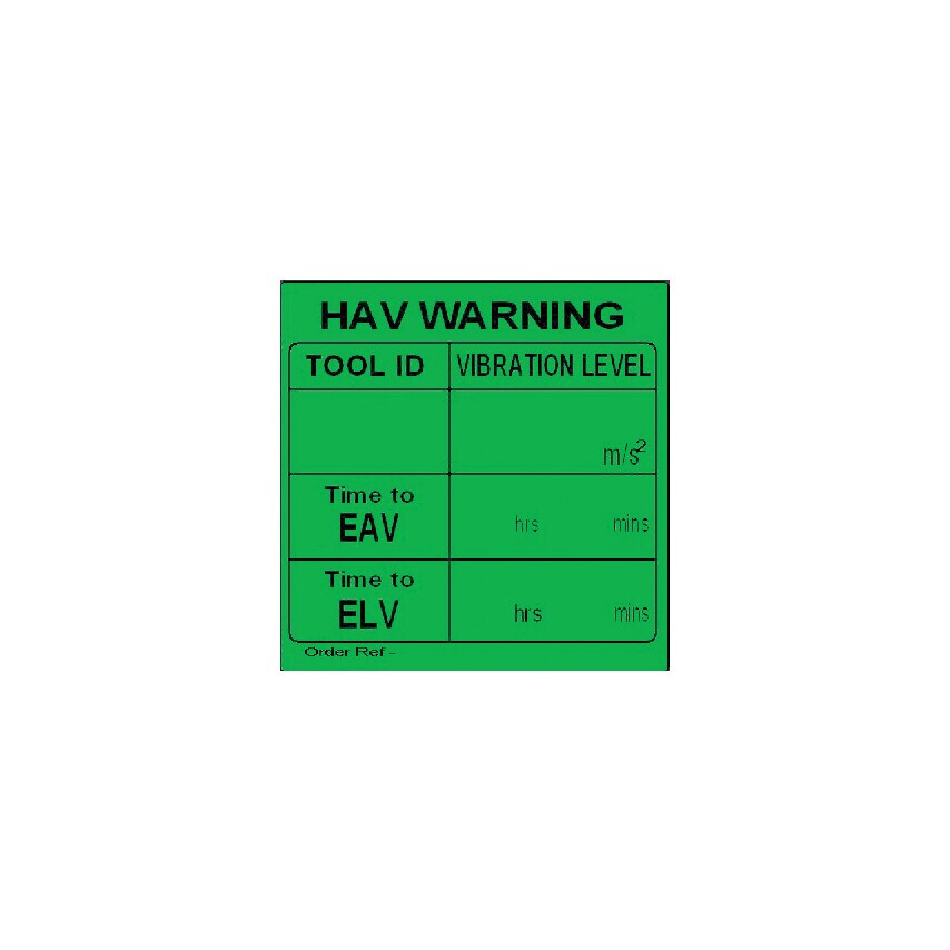 Hand Arm Vibration Warning Labels