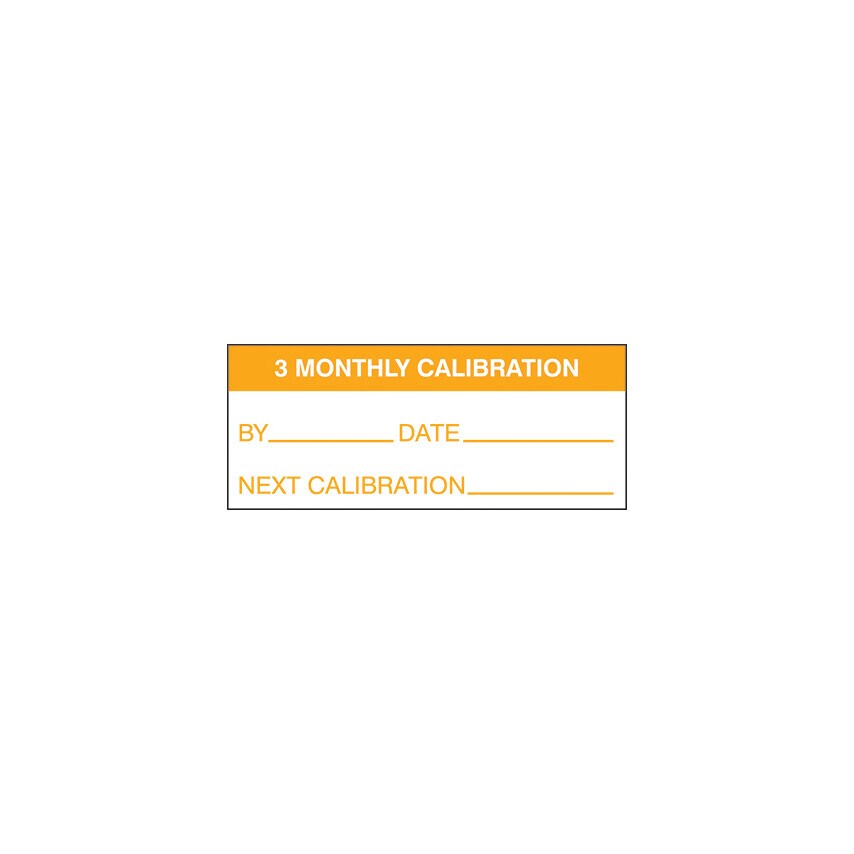 Allsigns 3 Monthly Calibration Labels - 500/Roll