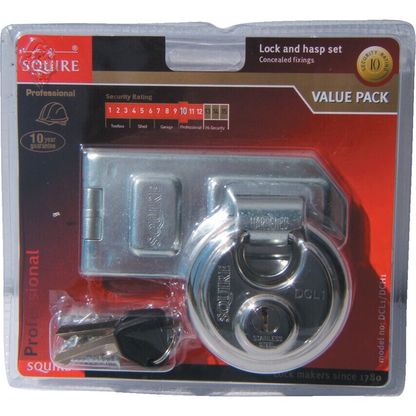 Shop Squire DCL1/DCH1 Stainless Steel Padlock & Hasp Set 70mm