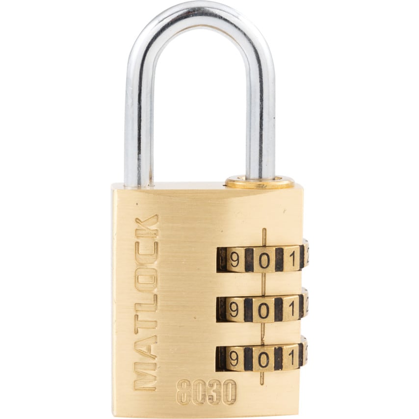 Shop Matlock 30mm Brass Combination Padlock 3 Dials Combination
