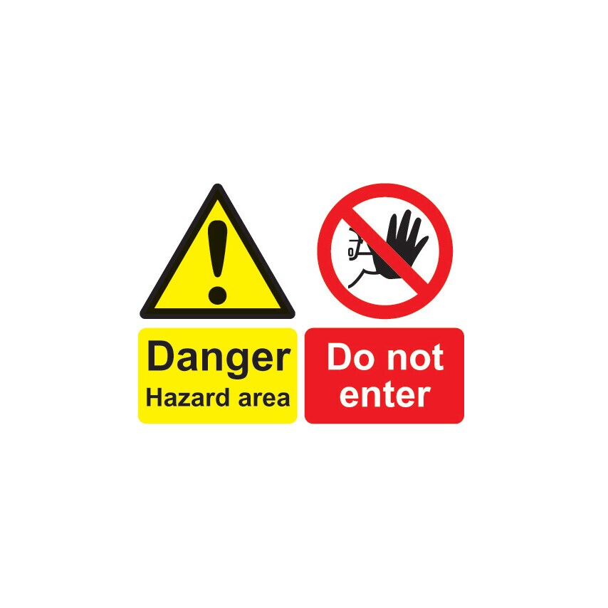 Sitesafe Hazard Area Vinyl Danger Sign - 450 x 300mm