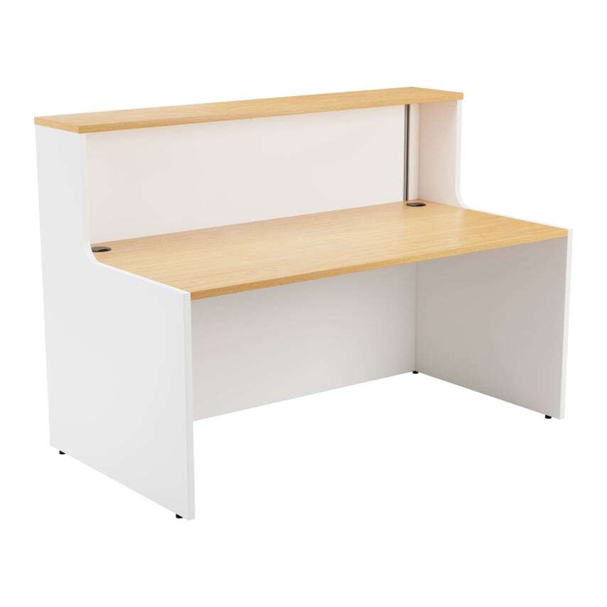 Tc Reception Unit 1600 - White Sides with Nova Oak Top