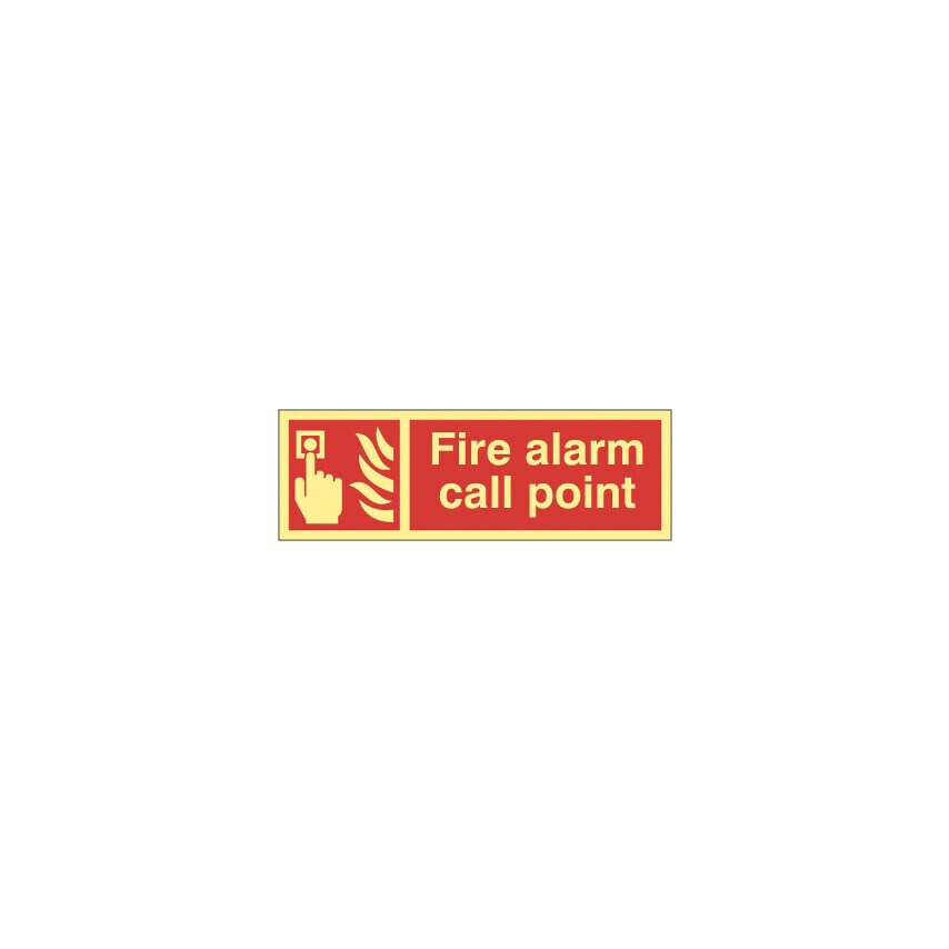 Sitesafe Fire Alarm Call Point Photoluminescent Rigid PVC Sign - 100 x 300mm