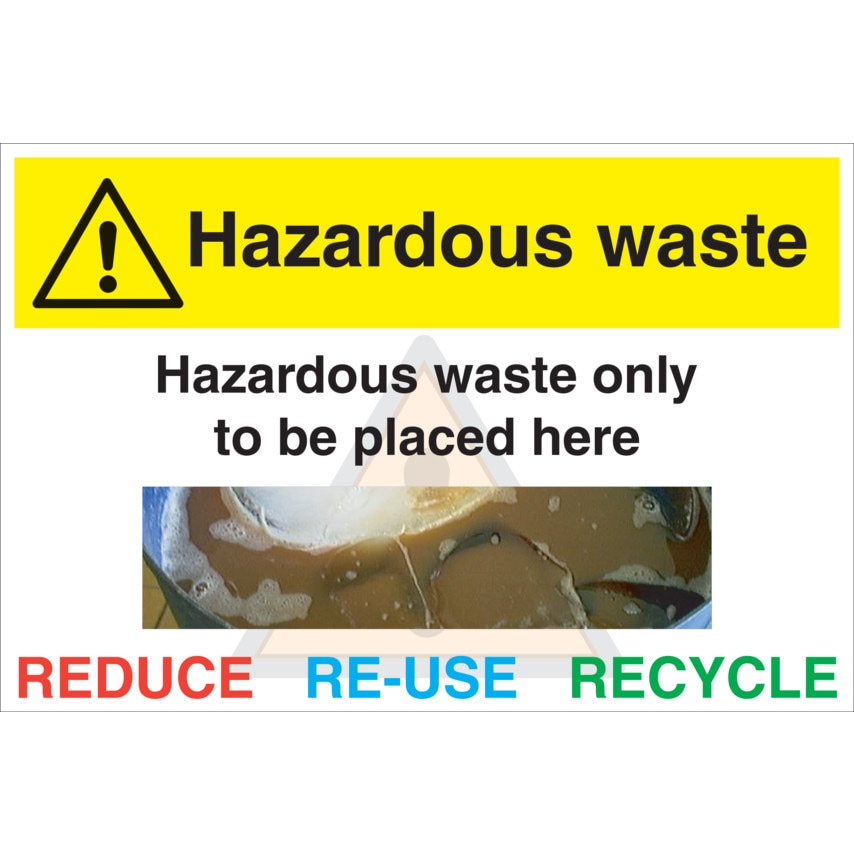 Allsigns Hazard Waste Wall Mounting Foamex 600 x 400mm