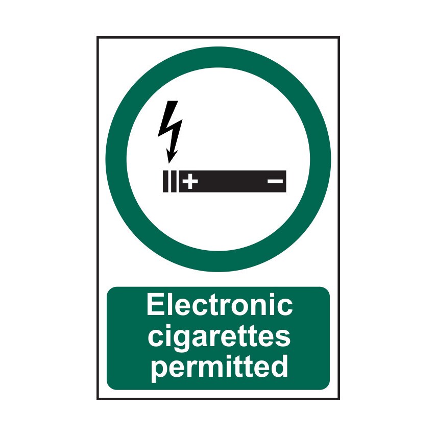Sitesafe Electronic Cigarettes Permitted Vinyl Sign - 200 x 300mm