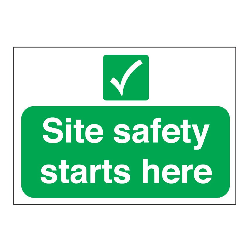 Sitesafe Site Safety Starts Here Rigid PVC Sign - 400 x 300mm