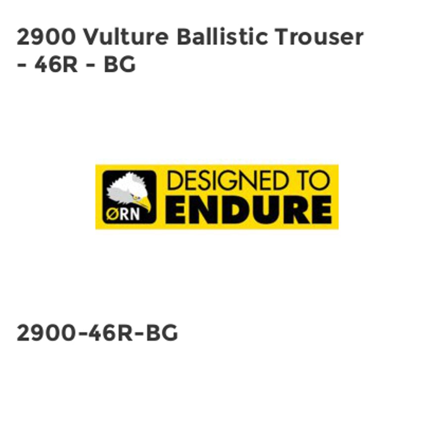 Orn 2900 Vulture Ballistic Trouser - 46R - BG