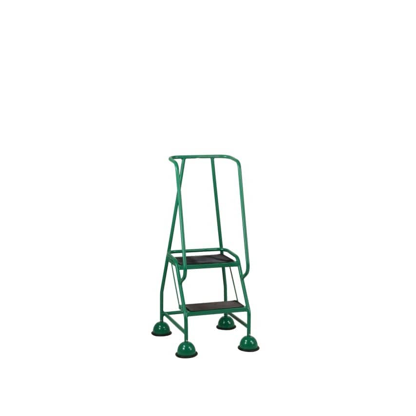 Steptek 2 Tread Step Full Handrail Rubber Treads Green