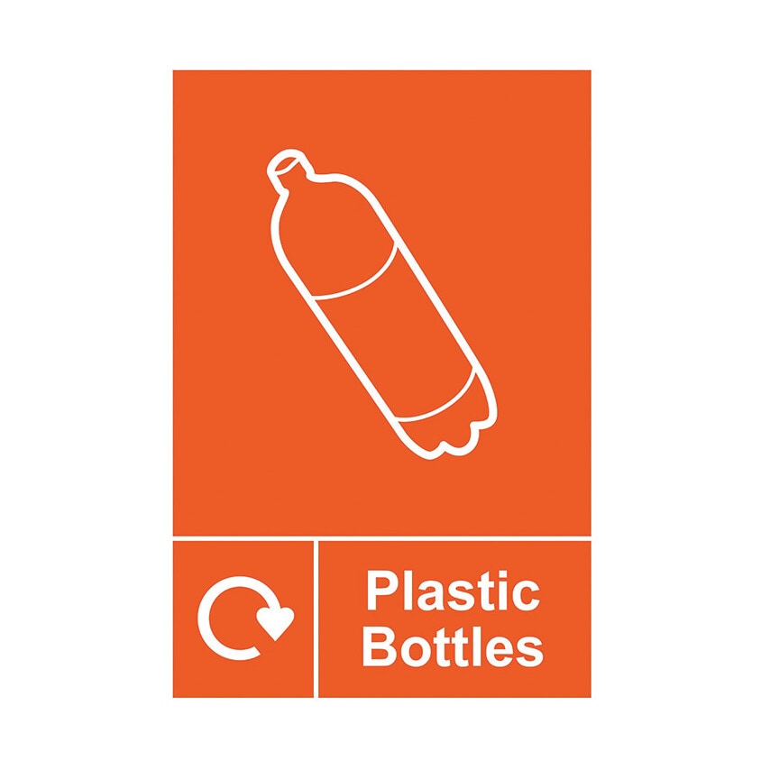 Sitesafe Plastic Bottles Recycling Sign Self Adhesive Vinyl (150 x 200mm)