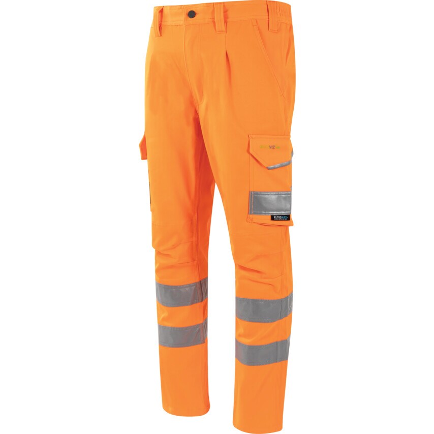 Leo Workwear Kingford Hi-vis Trousers Orange (36"R)